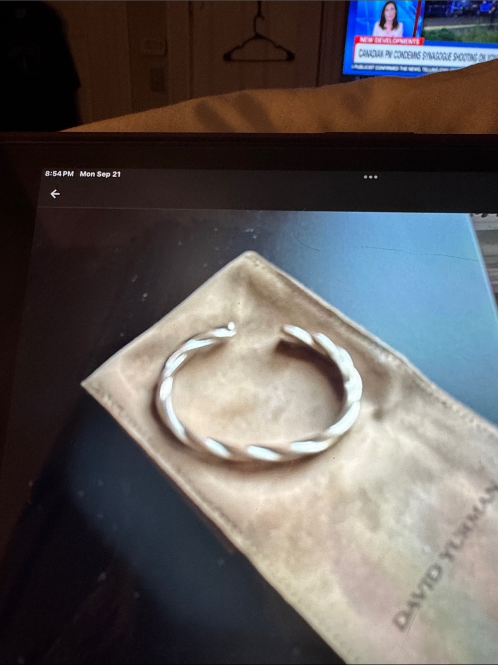 David Yurman Sterling Twisted Cable Open Cuff Bracelet
